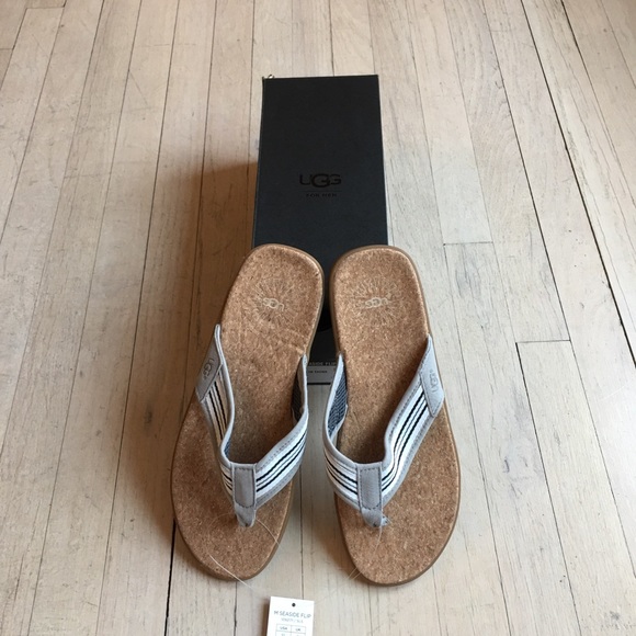 UGG | Men’s Seaside Striped Cork Flip Flops - Picture 5 of 8